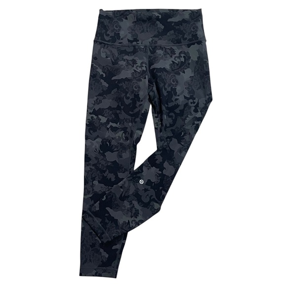 Lululemon Wunder Train High-Rise Tight 25" Hidden Heritage Black Lace Size 10 - Picture 7 of 7